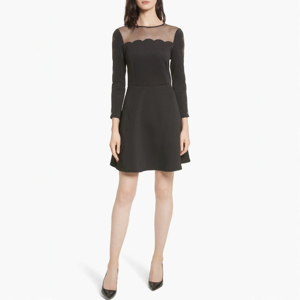 Ted Baker London Kikoh Mesh Panel Skater Dress Size 3 US 8